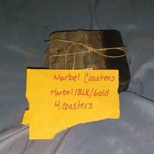 Blk and gold marble coasters